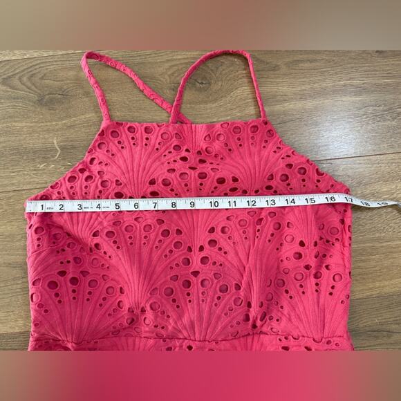 NWT Andie Swim The Roatan Midi Eyelet Open Back Dress Rosette Pink Size XL - Picture 11 of 12
